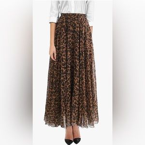ZAKIA Women's Elastic Leopard Snake Print Maxi Long Skirt High Waisted Casual